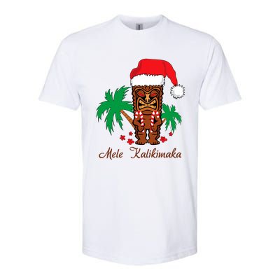 Mele Kalikimaka Merry Christmas Hawaiian Tiki Softstyle CVC T-Shirt