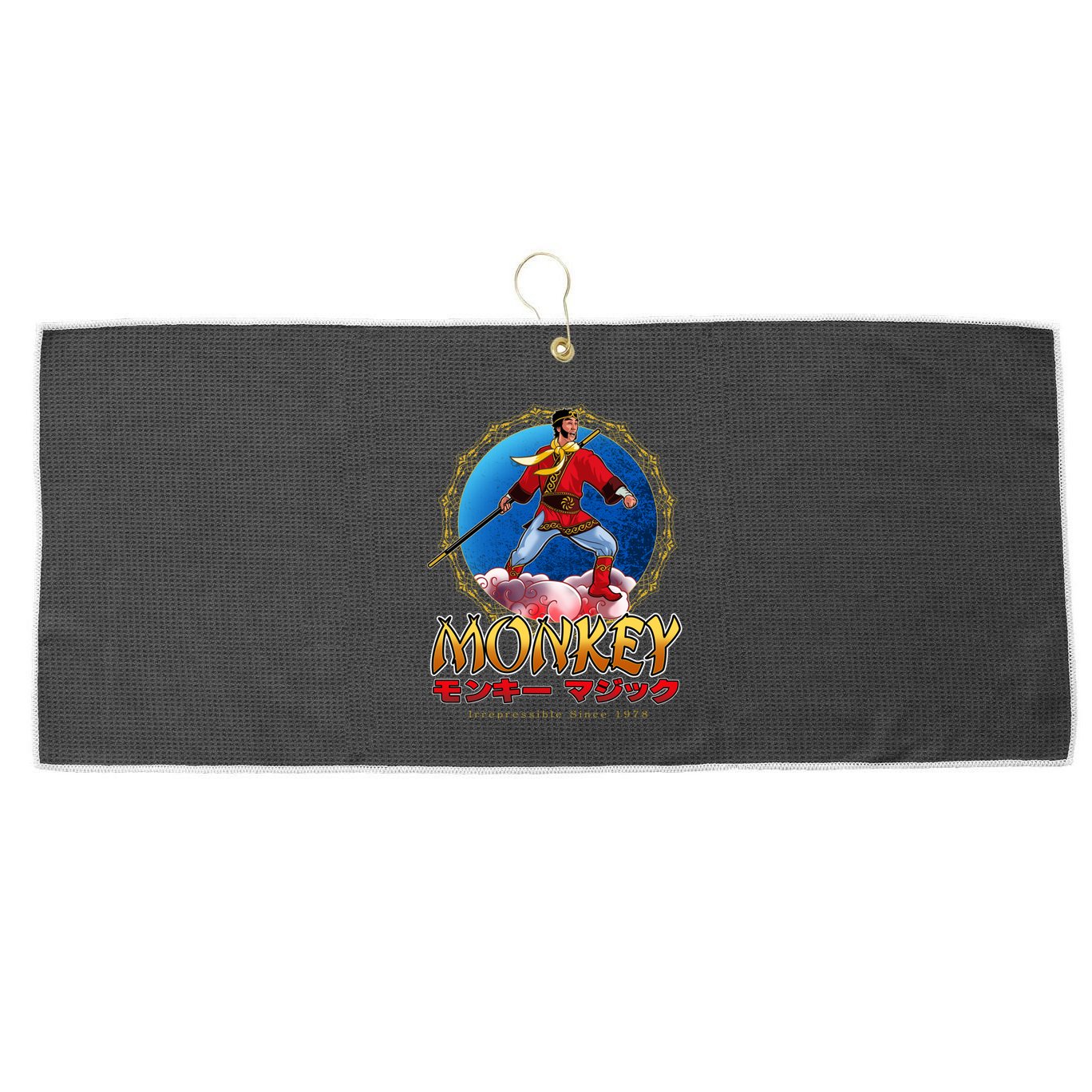 Monkey King Large Microfiber Waffle Golf Towel