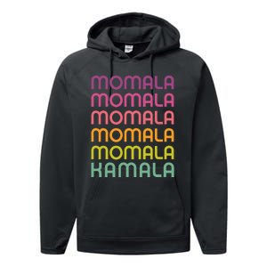 Momala Kamala Mamala Retro Colorful Design Mom Kamala Performance Fleece Hoodie