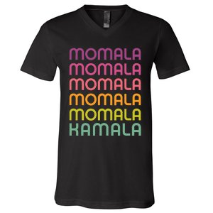 Momala Kamala Mamala Retro Colorful Design Mom Kamala V-Neck T-Shirt