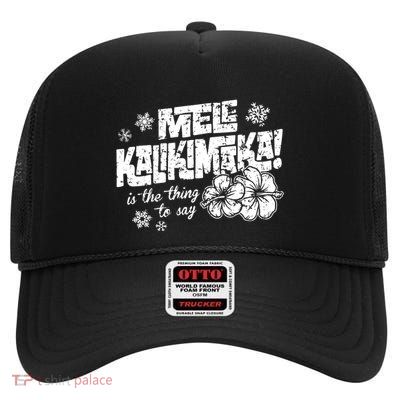 Mele Kalikimaka High Crown Mesh Back Trucker Hat