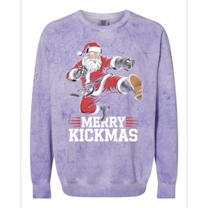 Merry Kickmas Martial Artist Martial Arts Taekwondo Tkd Gift Colorblast Crewneck Sweatshirt