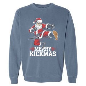 Merry Kickmas Martial Artist Martial Arts Taekwondo Tkd Gift Garment-Dyed Sweatshirt