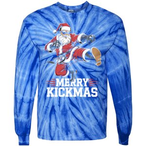 Merry Kickmas Martial Artist Martial Arts Taekwondo Tkd Gift Tie-Dye Long Sleeve Shirt