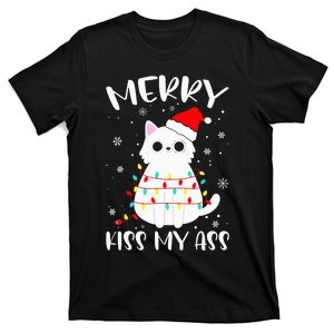 Merry Kis.s My Ass Christmas Theme Cat Lovers Gifts for Cat T-Shirt