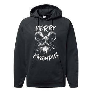 Merry Krampus Mythical Christmas Horror Gift Performance Fleece Hoodie