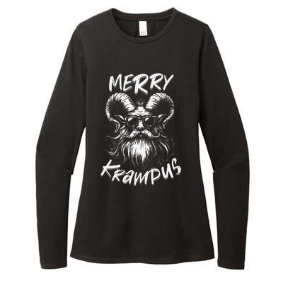 Merry Krampus Mythical Christmas Horror Gift Womens CVC Long Sleeve Shirt