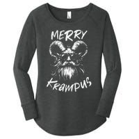 Merry Krampus Mythical Christmas Horror Gift Women's Perfect Tri Tunic Long Sleeve Shirt