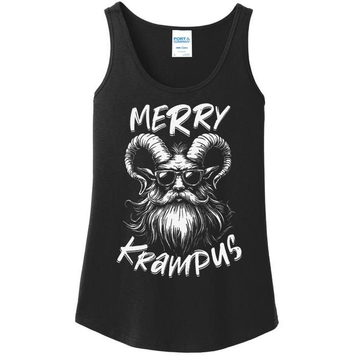 Merry Krampus Mythical Christmas Horror Gift Ladies Essential Tank