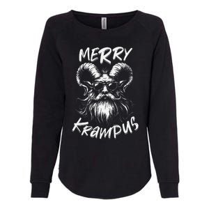 Merry Krampus Mythical Christmas Horror Gift Womens California Wash Sweatshirt