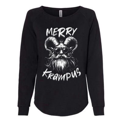 Merry Krampus Mythical Christmas Horror Gift Womens California Wash Sweatshirt