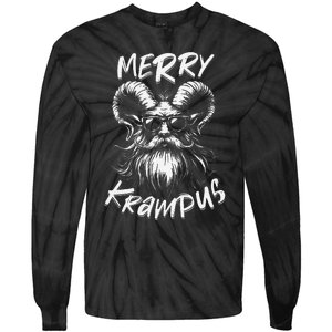 Merry Krampus Mythical Christmas Horror Gift Tie-Dye Long Sleeve Shirt