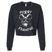 Merry Krampus Mythical Christmas Horror Gift Cropped Pullover Crew