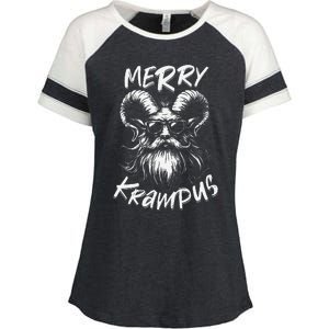 Merry Krampus Mythical Christmas Horror Gift Enza Ladies Jersey Colorblock Tee