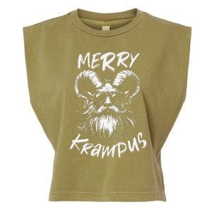 Merry Krampus Mythical Christmas Horror Gift Garment-Dyed Women's Muscle Tee