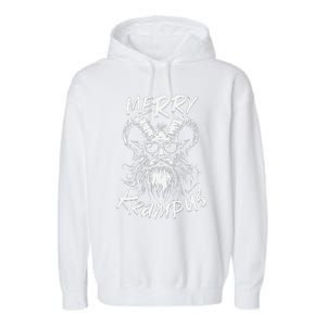 Merry Krampus Mythical Christmas Horror Gift Garment-Dyed Fleece Hoodie