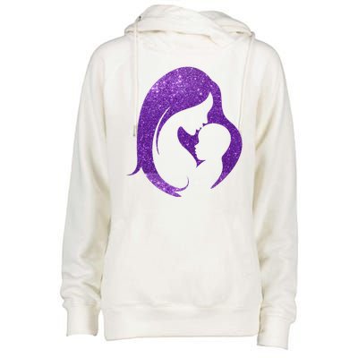 Mother Kissing Newborn Baby Cute Gift Womens Funnel Neck Pullover Hood