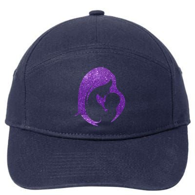 Mother Kissing Newborn Baby Cute Gift 7-Panel Snapback Hat