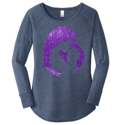 Mother Kissing Newborn Baby Cute Gift Women's Perfect Tri Tunic Long Sleeve Shirt