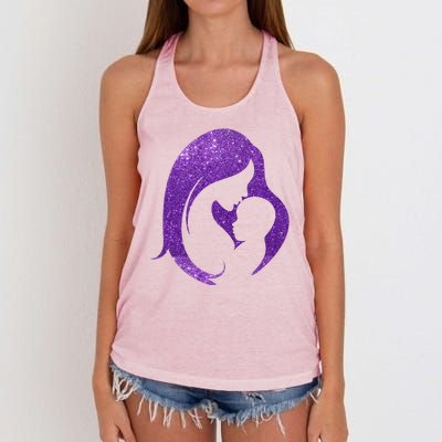 Mother Kissing Newborn Baby Cute Gift Women's Knotted Racerback Tank