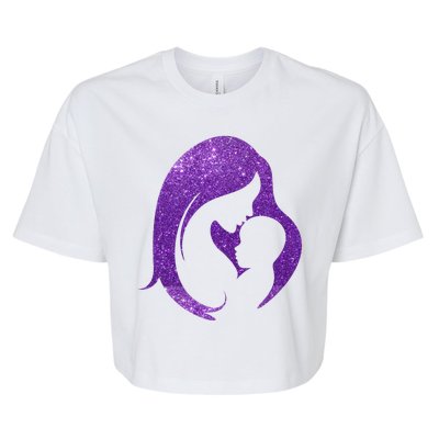 Mother Kissing Newborn Baby Cute Gift Bella+Canvas Jersey Crop Tee