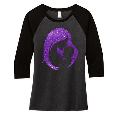 Mother Kissing Newborn Baby Cute Gift Women's Tri-Blend 3/4-Sleeve Raglan Shirt