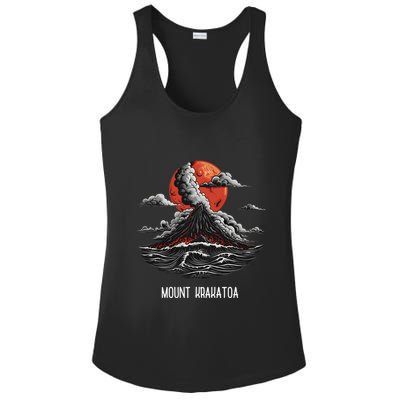 Mount Krakatoa National Park Retro Vintage Volcano Cool Gift Ladies PosiCharge Competitor Racerback Tank