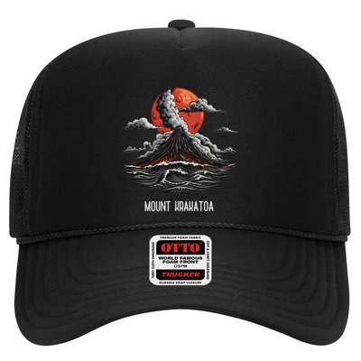 Mount Krakatoa National Park Retro Vintage Volcano Cool Gift Trucker Hat