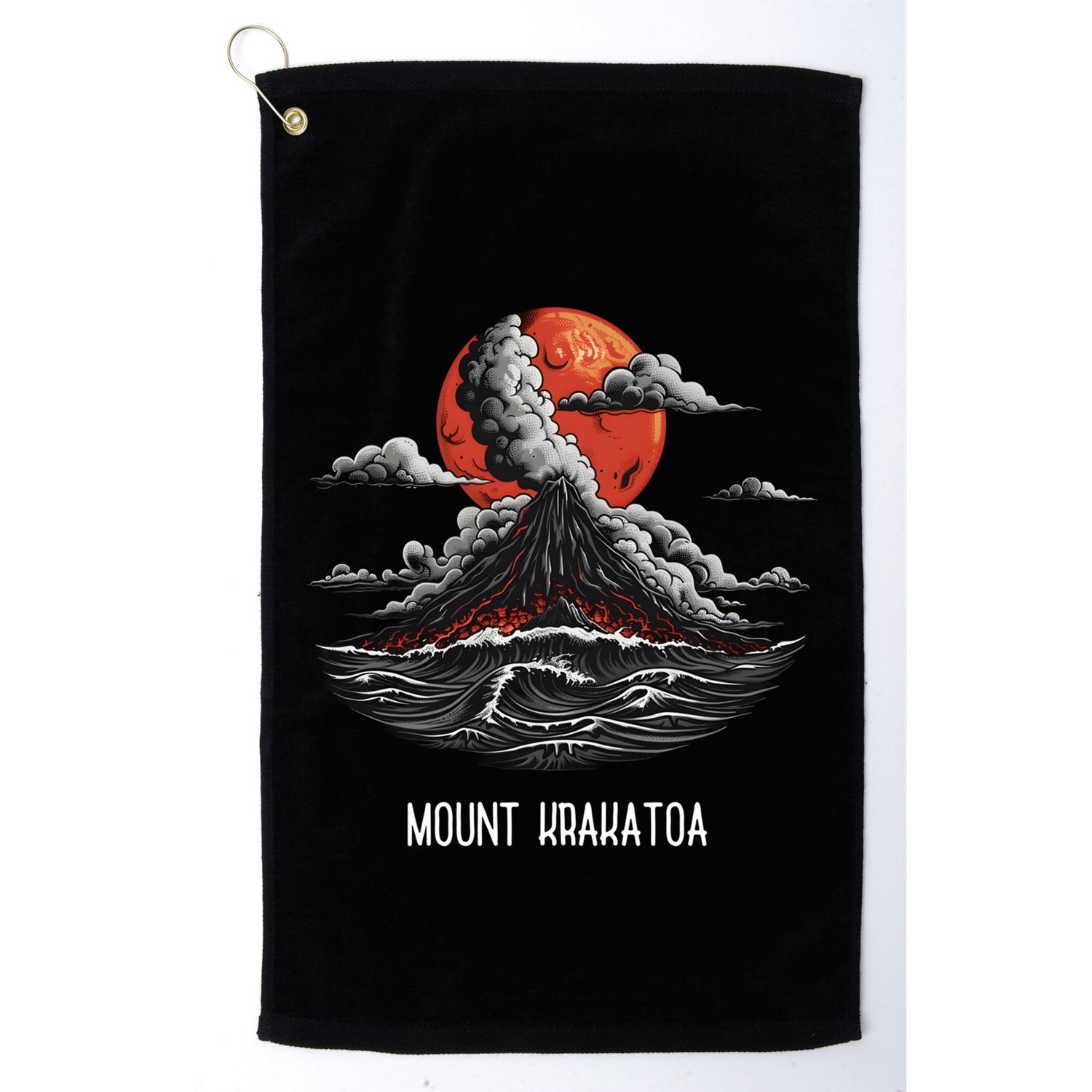 Mount Krakatoa National Park Retro Vintage Volcano Cool Gift Golf Towel
