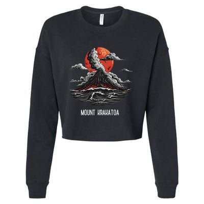 Mount Krakatoa National Park Retro Vintage Volcano Cool Gift Cropped Pullover Crew