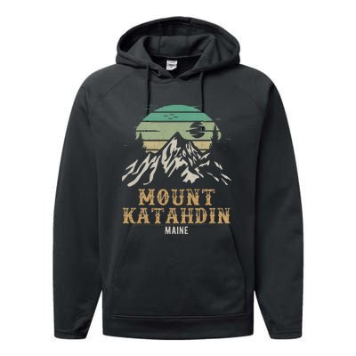 Mount Katahdin National Park Merchandise Hiking Mt Katahdin Performance Fleece Hoodie