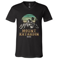 Mount Katahdin National Park Merchandise Hiking Mt Katahdin V-Neck T-Shirt