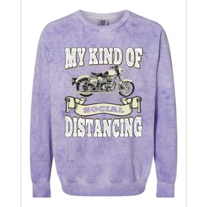 My Kind Of Social Distancing Motorcycle Colorblast Crewneck Sweatshirt