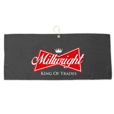 Millwright King Of Trades Metal Worker Machine Operator Large Microfiber Waffle Golf Towel