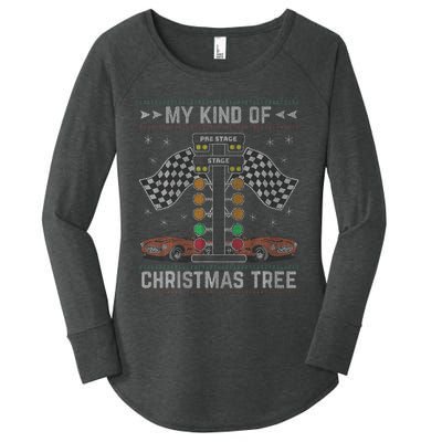 My Kind Of Christmas Tree Drag Racing Ugly Christmas Women's Perfect Tri Tunic Long Sleeve Shirt