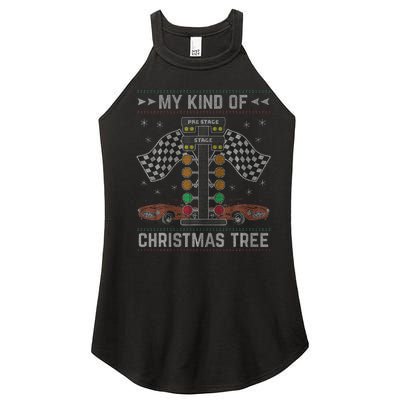 My Kind Of Christmas Tree Drag Racing Ugly Christmas Women’s Perfect Tri Rocker Tank