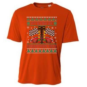 My Kind Of Christmas Tree Drag Racing Ugly Christmas Sweater Gift Cooling Performance Crew T-Shirt