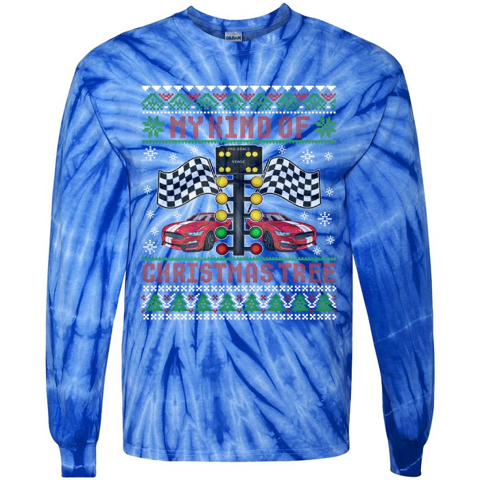 My Kind Of Christmas Tree Drag Racing Ugly Christmas Sweater Gift Tie-Dye Long Sleeve Shirt