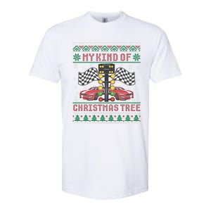 My Kind Of Christmas Tree Drag Racing Ugly Christmas Sweater Gift Softstyle CVC T-Shirt