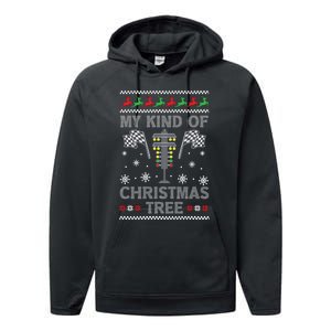 My Kind Of Christmas Tree Funny Gift Racing Car Driver Ugly Xmas Great Gift Performance Fleece Hoodie