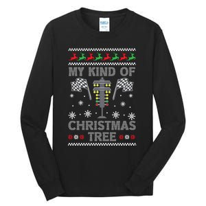 My Kind Of Christmas Tree Funny Gift Racing Car Driver Ugly Xmas Great Gift Tall Long Sleeve T-Shirt