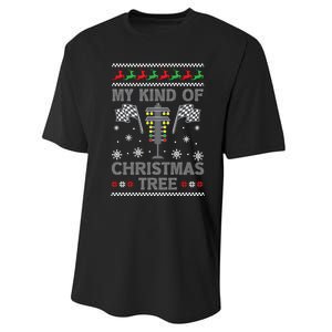 My Kind Of Christmas Tree Funny Gift Racing Car Driver Ugly Xmas Great Gift Performance Sprint T-Shirt