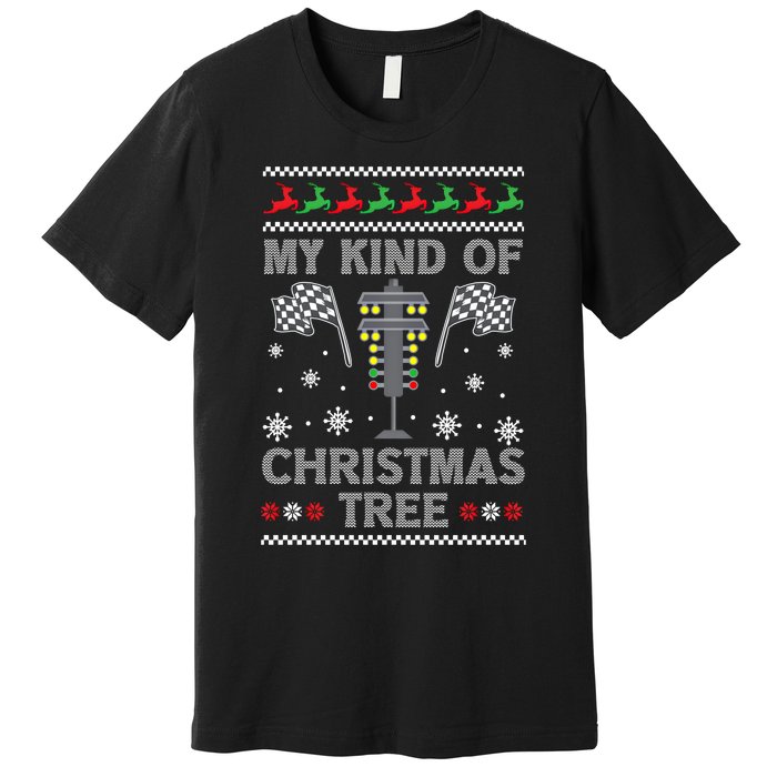 My Kind Of Christmas Tree Funny Gift Racing Car Driver Ugly Xmas Great Gift Premium T-Shirt