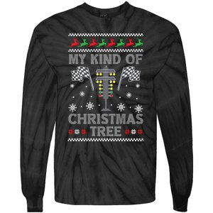 My Kind Of Christmas Tree Funny Gift Racing Car Driver Ugly Xmas Great Gift Tie-Dye Long Sleeve Shirt