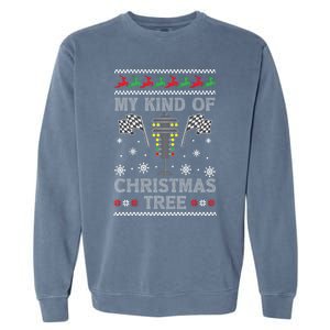 My Kind Of Christmas Tree Funny Gift Racing Car Driver Ugly Xmas Great Gift Garment-Dyed Sweatshirt