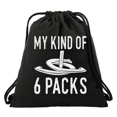 My Kind Of 6 Packs Horseshoe Pitching Horse Lover Ferrier Drawstring Bag