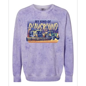 My Kind Of Playground Tractor Farm Colorblast Crewneck Sweatshirt