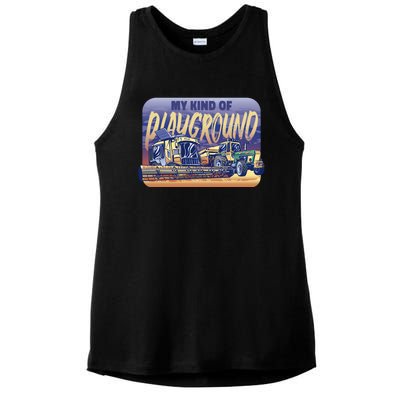 My Kind Of Playground Tractor Farm Ladies PosiCharge Tri-Blend Wicking Tank