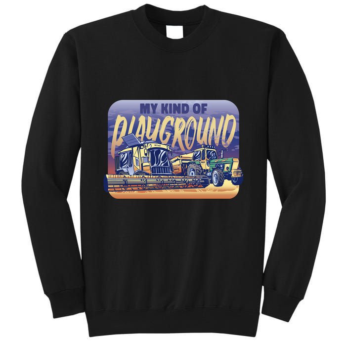 My Kind Of Playground Tractor Farm Tall Sweatshirt