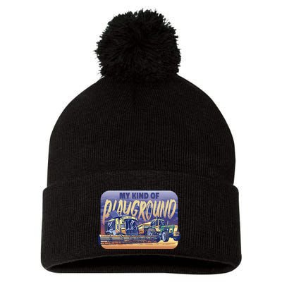 My Kind Of Playground Tractor Farm Pom Pom 12in Knit Beanie